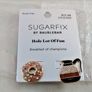BaubleBar Sugarfix Donut and Coffee Earrings - Pink and Brown